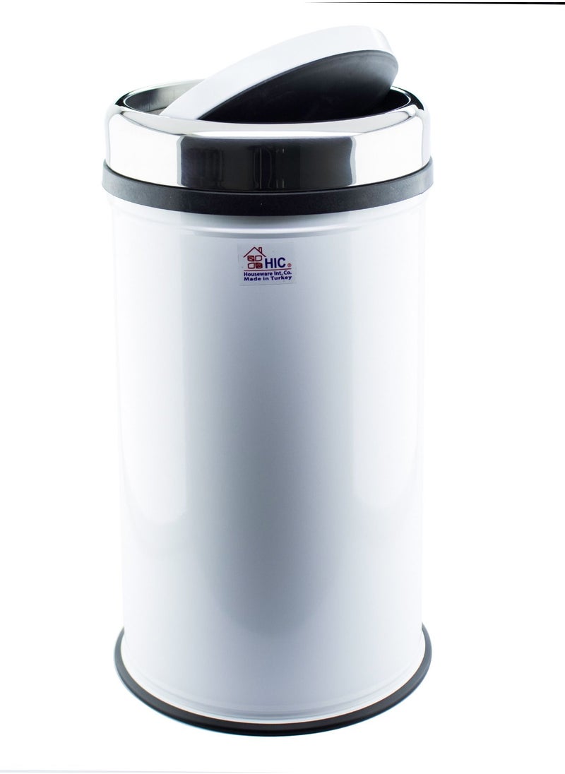 Hic Wastebasket steel white color size 20 liters 