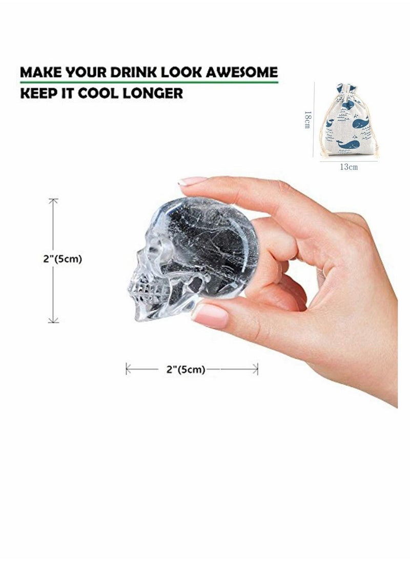 Y&D - 3D Skull Flexible Silicone Ice Cube Mold Tray, Makes Four Giant Skulls, Round Maker, Black- Pack of 1 - Image 1