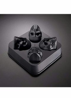 Y&D 3D Skull Flexible Silicone Ice Cube Mold Tray, Makes Four Giant Skulls, Round Maker, Black- Pack of 1  - Image 2