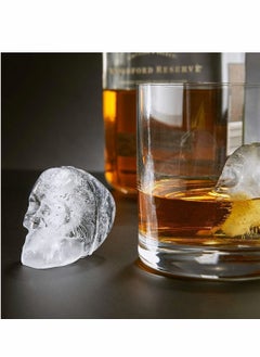 Y&D 3D Skull Flexible Silicone Ice Cube Mold Tray, Makes Four Giant Skulls, Round Maker, Black- Pack of 1  - Image 5