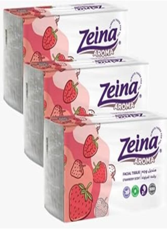 Zeina - Zeina Bundle 3 Bags x 500 Tissue - Aroma Strawberry - Image 1