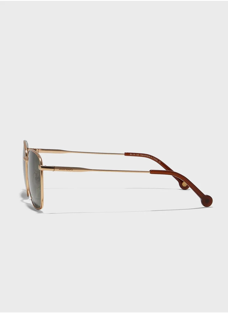 30Sundays Rust Rectangular   Sunglasses