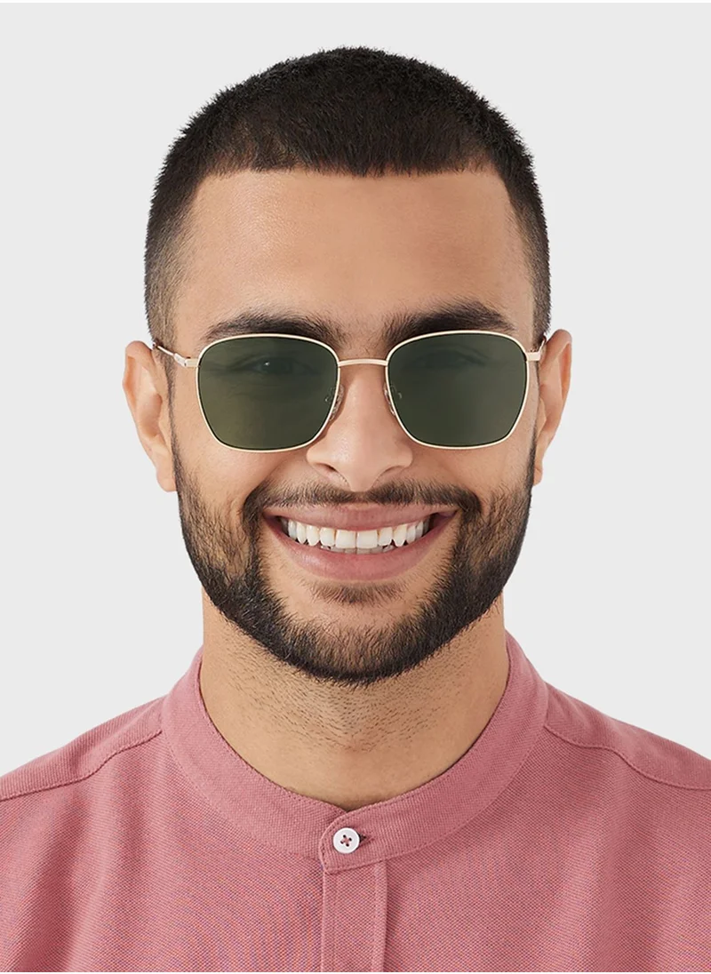 30Sundays Rust Rectangular   Sunglasses