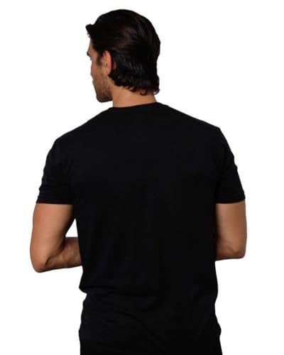 INTO THE AM Universal Love Glow in The Dark Graphic Tee for Men - Short Sleeve Design T-Shirts (Black, Large) - Image 2