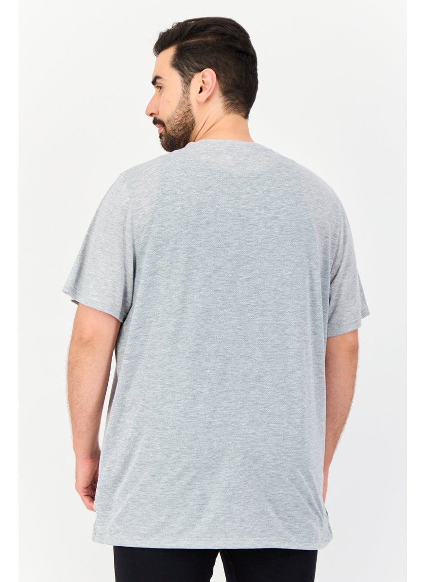 Reebok Men Sportswear Fit Short Sleeve Training T-shirt, Grey  - Image 3