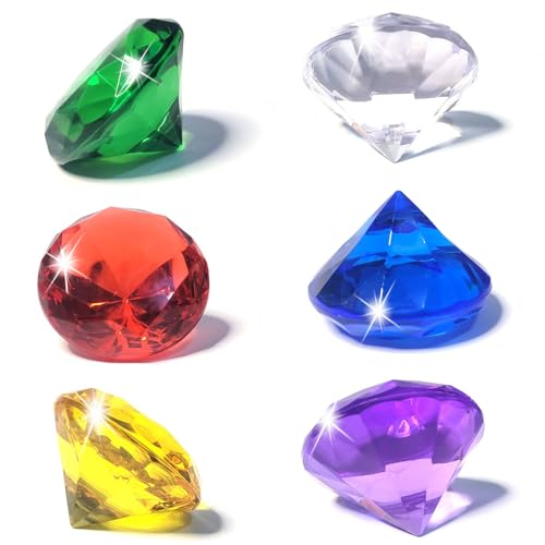 AiFanS 6PCS 60mm Extra Big Diving Gems Pool Toys Colorful Diamond Underwater Swim Training Gift for Kids Summer Water Pool Game Set - Image 1