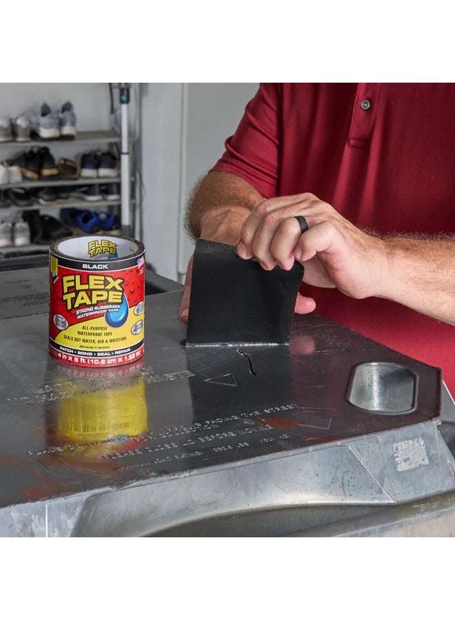 FLEX TAPE Rubberized Waterproof Tape, 4" x 5', Black (2 Pack) - Image 3