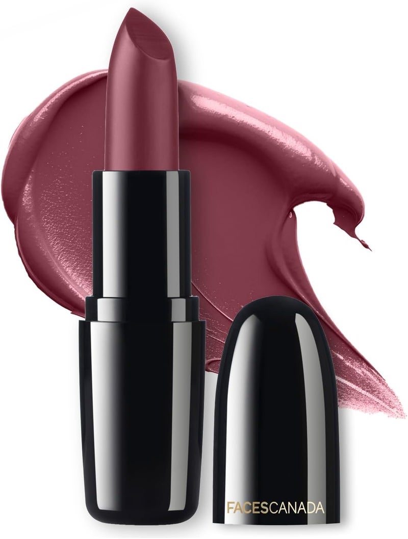 FACES CANADA Weightless Creme Finish Lipstick Amber Pink 4g Creamy Finish Smooth Texture Long Lasting Rich Color Hydrated Lips Vitamin E Jojoba Oil Shea Butter Almond Oil