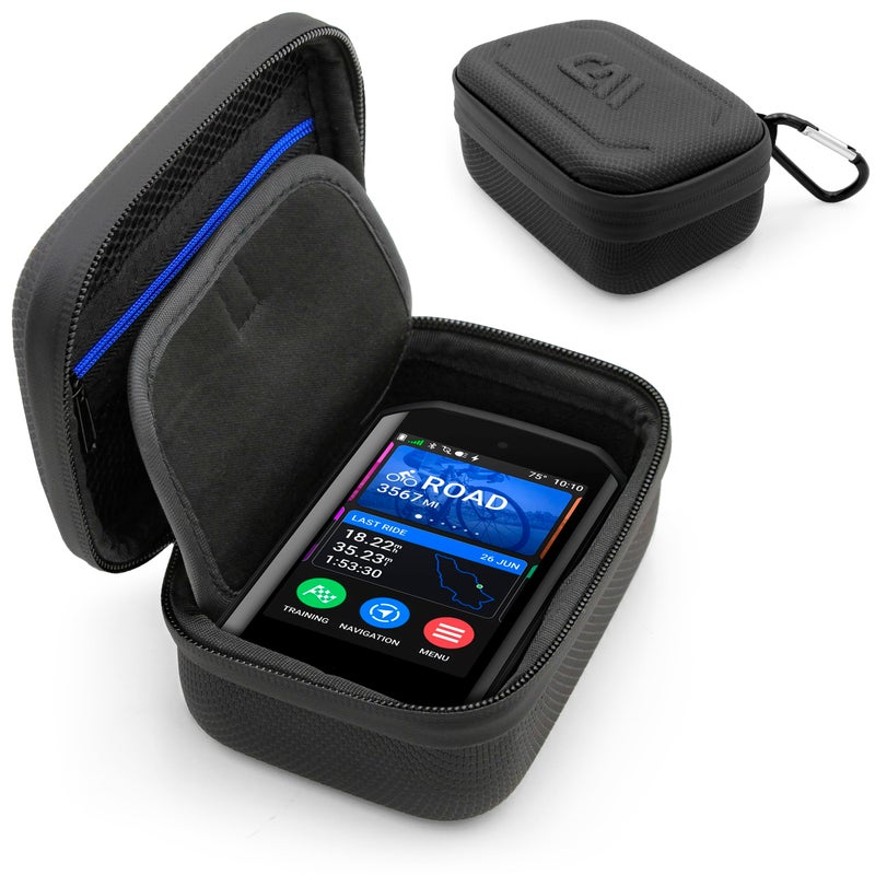 CASEMATIX حافظة CASEMATIX متوافقة مع جهاز Garmin Edge 1050، eTrex Solar GPS جهاز ملاحة محمول، SE 2.2، 10، 22x، 30x، Touch 35 والمزيد - حافظة مع حبل ومشبك لحزم GPS حتى 4.75" - Image 1