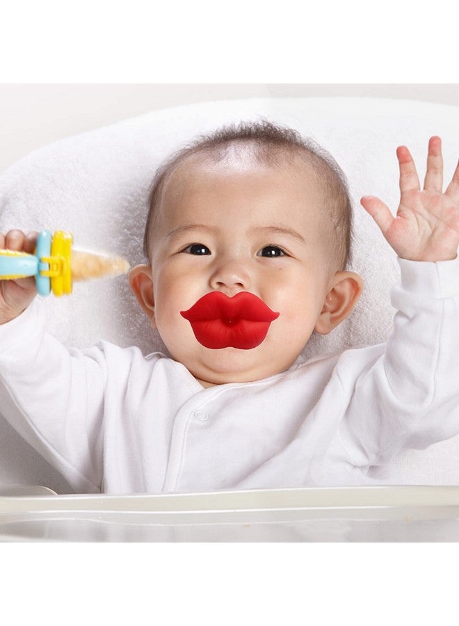AUSTUFF 6PCs Funny Pacifier Infant Pacifier Cute Kissable Lips and Gentleman Mustache Teeth Pacifier Soft Silicone Cute Pacifier Design with Kiss Lip for Babies and Toddlers Shower Gift Unisex-BPA Free - Image 4
