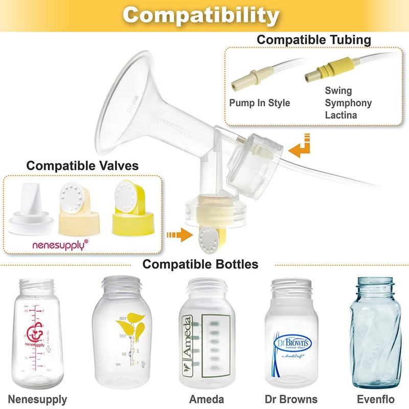 Nenesupply Pump Parts with 21mm Flanges Compatible with Medela Breastpump Incl. Flange Breastshield Valve Membrane for Pump in Style Symphony Swing Not Original Medela Pump Parts - Image 5