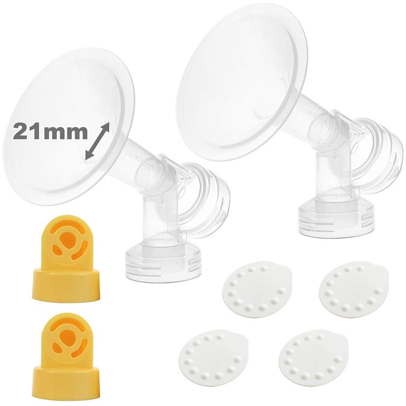 Nenesupply Pump Parts with 21mm Flanges Compatible with Medela Breastpump Incl. Flange Breastshield Valve Membrane for Pump in Style Symphony Swing Not Original Medela Pump Parts - Image 1