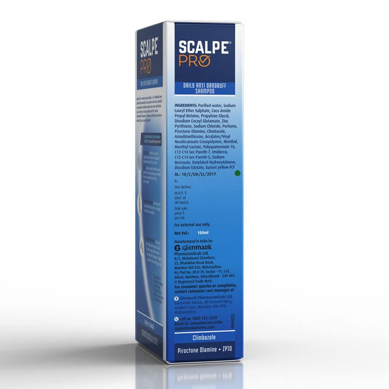 Scalpe Pro Daily AntiDandruff Shampoo  Removes Dandruff from Source  Helps with Itching Irritation  Redness accompanying Dandruff  Scalpe Science  Climbazole  ZPTO Formulation  Strong  Smooth Hair  Daily Use  Dermatologically Tested Solution  For Women  Men  100ml - Image 2