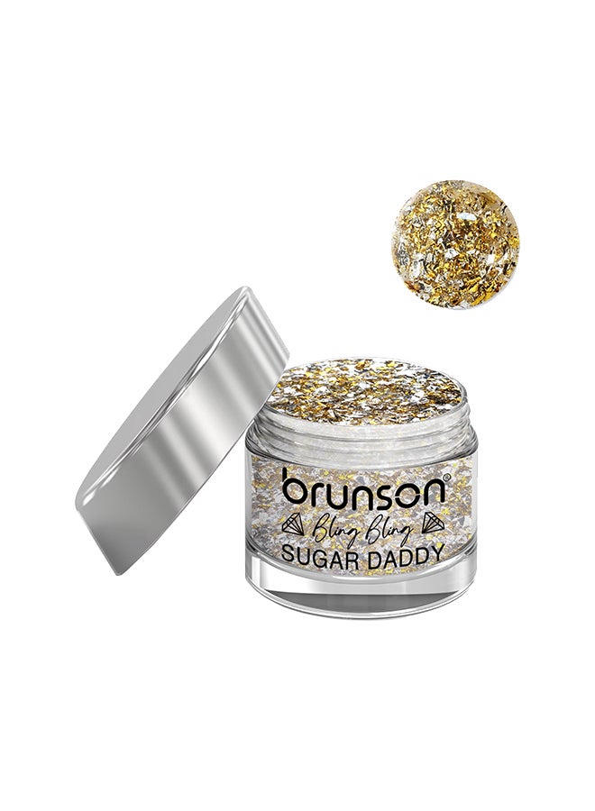 brunson Acrylic Colour Powder For Nail Art Acrylic Nail Powder DIP And Buff System, Sugar Daddy Glittered 30ml BLE13