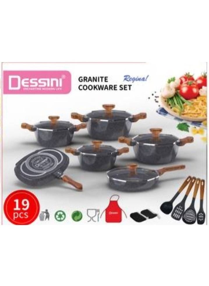 DESSINI 19 Pieces Granite Coated Cookware Set  - Image 2