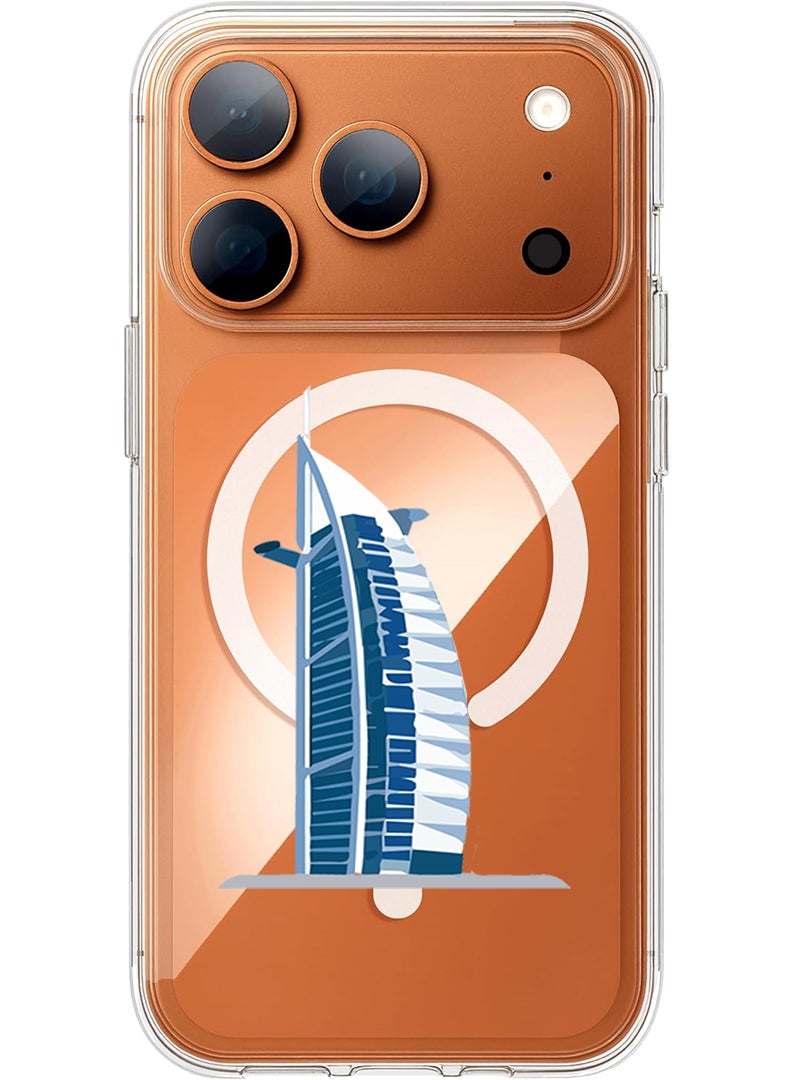 Theodor Magnetic Case for Apple iPhone 17 Pro Max Compatible with MagSafe Wireless Charging, Shockproof Phone Bumper Cover - Burj Al arab - Image 1