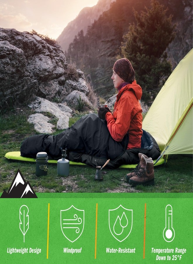 Wakeman Mummy Sleeping Bag - Adult Cold Weather Sleeping Bag Rated to 10°F - Waterproof with Drawstring Hood - Camping Equipment by Wakeman Outdoors (Green) - Image 3