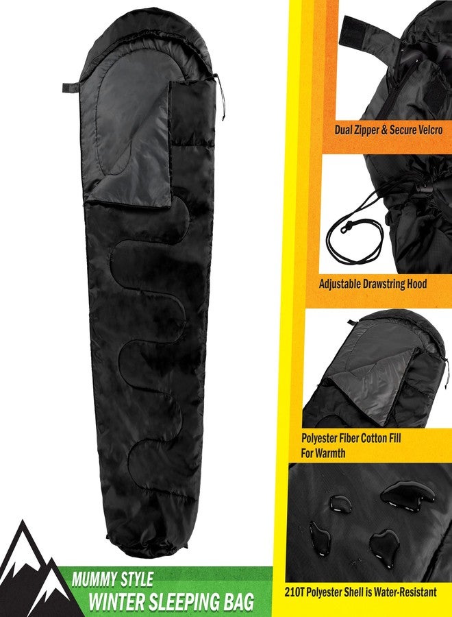 Wakeman Mummy Sleeping Bag - Adult Cold Weather Sleeping Bag Rated to 10°F - Waterproof with Drawstring Hood - Camping Equipment by Wakeman Outdoors (Green) - Image 2