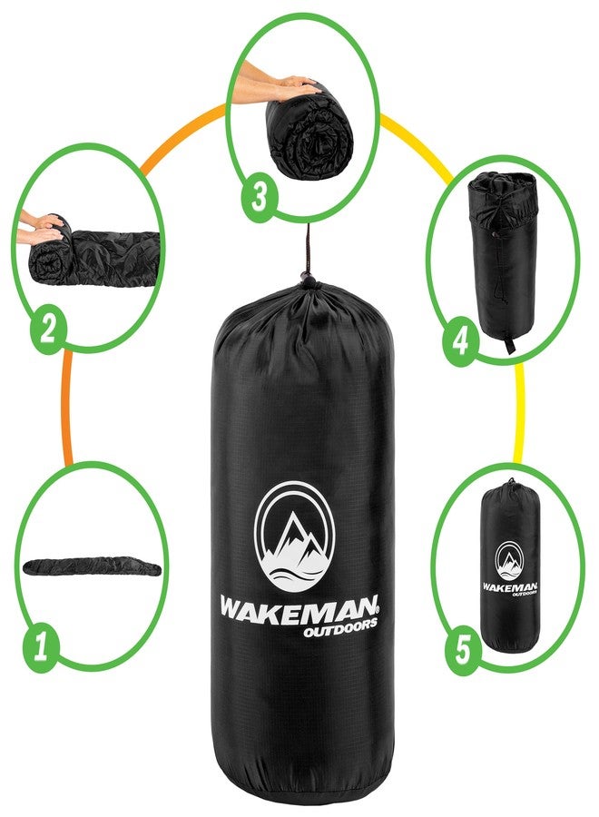 Wakeman Mummy Sleeping Bag - Adult Cold Weather Sleeping Bag Rated to 10°F - Waterproof with Drawstring Hood - Camping Equipment by Wakeman Outdoors (Green) - Image 4