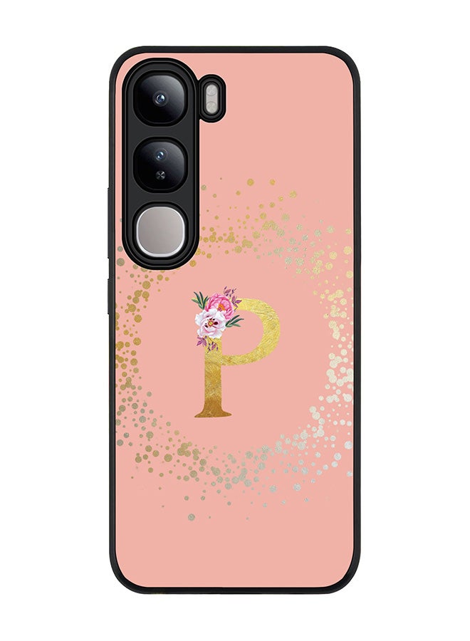 Stylizedd For vivo V40 Lite Case,Slim fit Camera Protection, Shockproof Thin Phone cover - Custom Monogram Floral - P (Rose Pink ) - Image 1