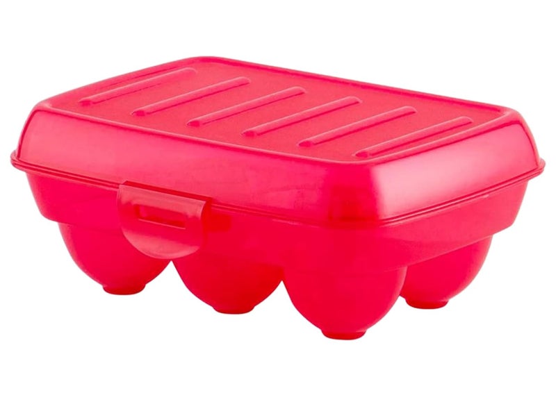 Kuber Industries Kuber Industries Plastic 6 Slot Egg ContainerTray Holder for Refrigerator Kitchen Pack of 2 Pink46KKM0152  - Image 3