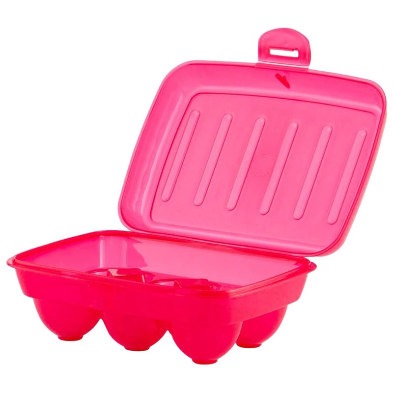 Kuber Industries Kuber Industries Plastic 6 Slot Egg ContainerTray Holder for Refrigerator Kitchen Pack of 2 Pink46KKM0152  - Image 2