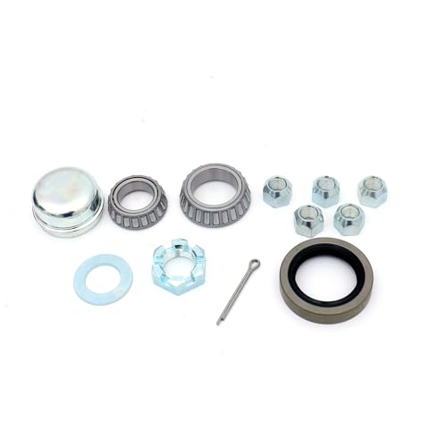 FKG Trailer Hub Spindle Kit 5 Bolt on 5" Bolt Circle Fit for 3,500 lb. axles with 1-3/8 Inch to 1-1/16 Inch Tapered Spindles, Set of 2 - Image 3