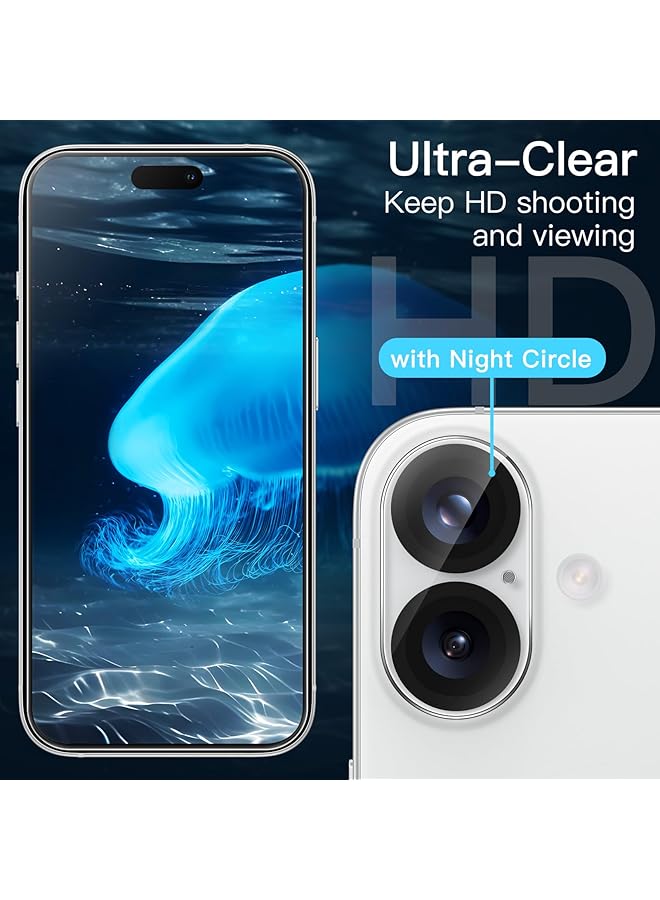 Jetech Screen Protector For Iphone 16 6.1 Inch With Camera Lens Protector Easy Installation Tool Tempered Glass Film Hd Clear 2 Pack Each - Image 5