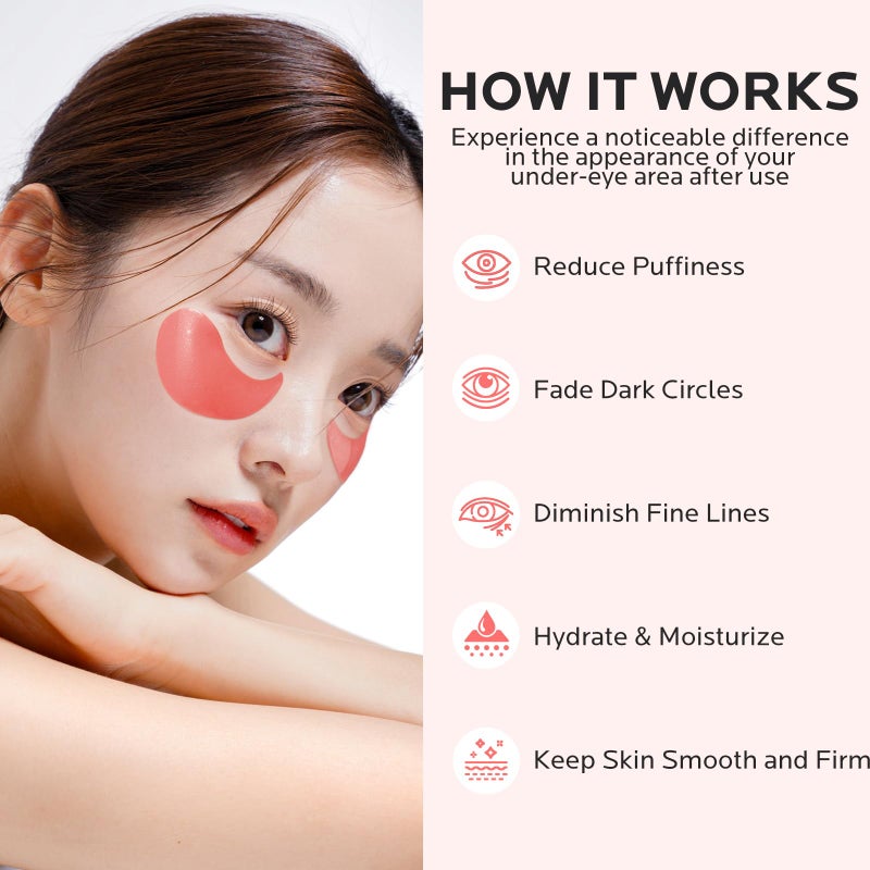 Dr. Pure Under Eye Patches for Puffiness: Dark Circles and Puffy Eyes Treatment Caffeine Eye Mask with Niacinamide Hyaluronic Acid - Smooth Wrinkles Reduce Eye Bags Undereye Gel Pad (30 Pairs) - Image 4