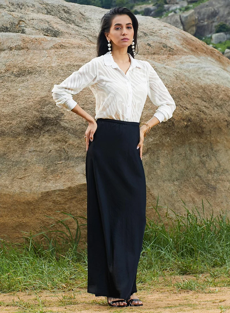 Pinacolada  Women's Daisy White Textured Sheer Shirt for Women | Best Price UAE