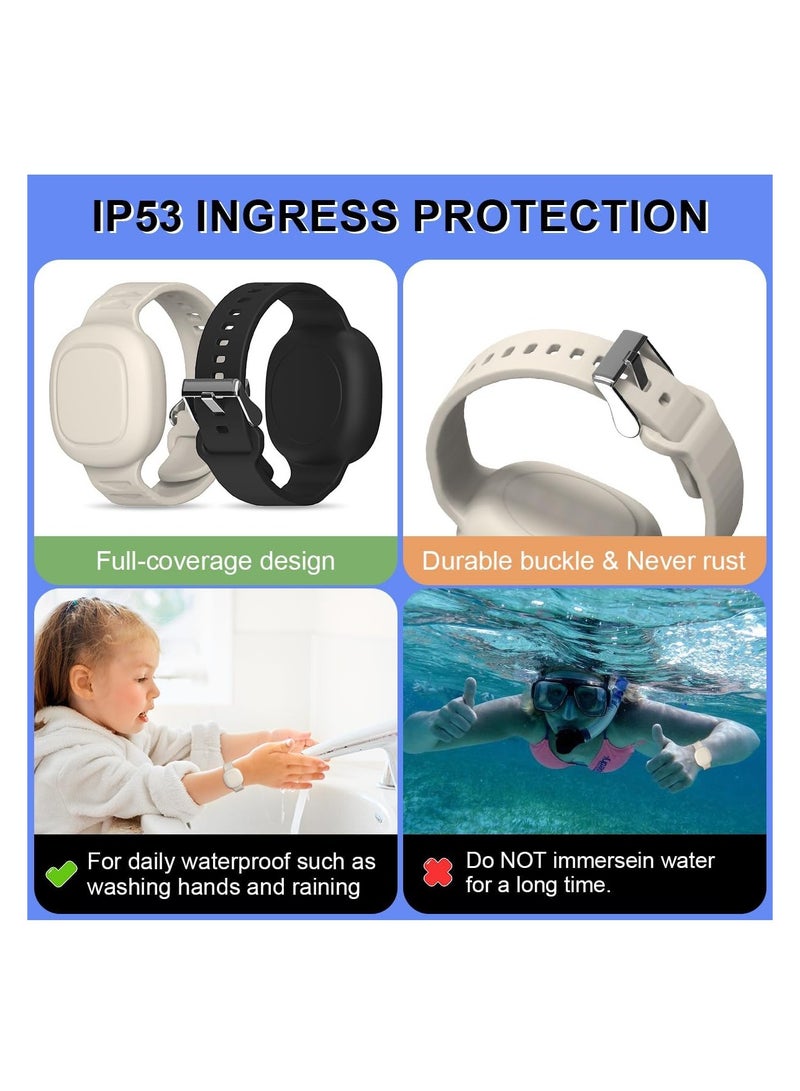 KASTWAVE 2Pcs Silicone Case, for Galaxy SmartTag, Waterproof Kid Wristband Smart Tag Holder Case Cover, Wristband Full Case Cover, Compatible with Galaxy SmartTag, Adjustable & Hidden SmartTag Bracelet - Image 4