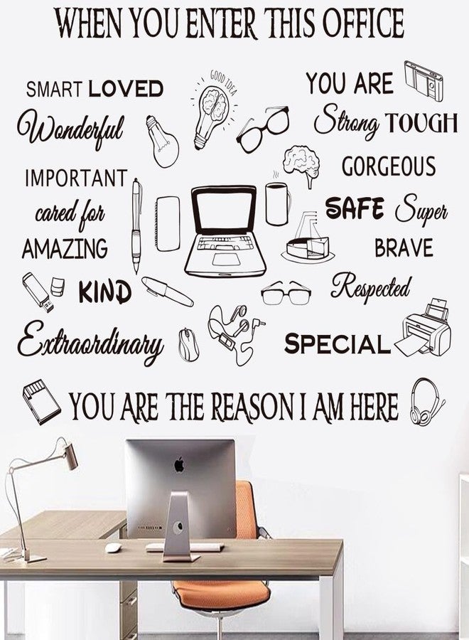 Datesno Office Inspirational Wall Decals Positive Sayings Peel and Stick Vinyl Quotes Wall Decor Motivational Teamwork Company Wall Art for Bedroom Study Office Wall Stickers and Murals Decor - Image 1