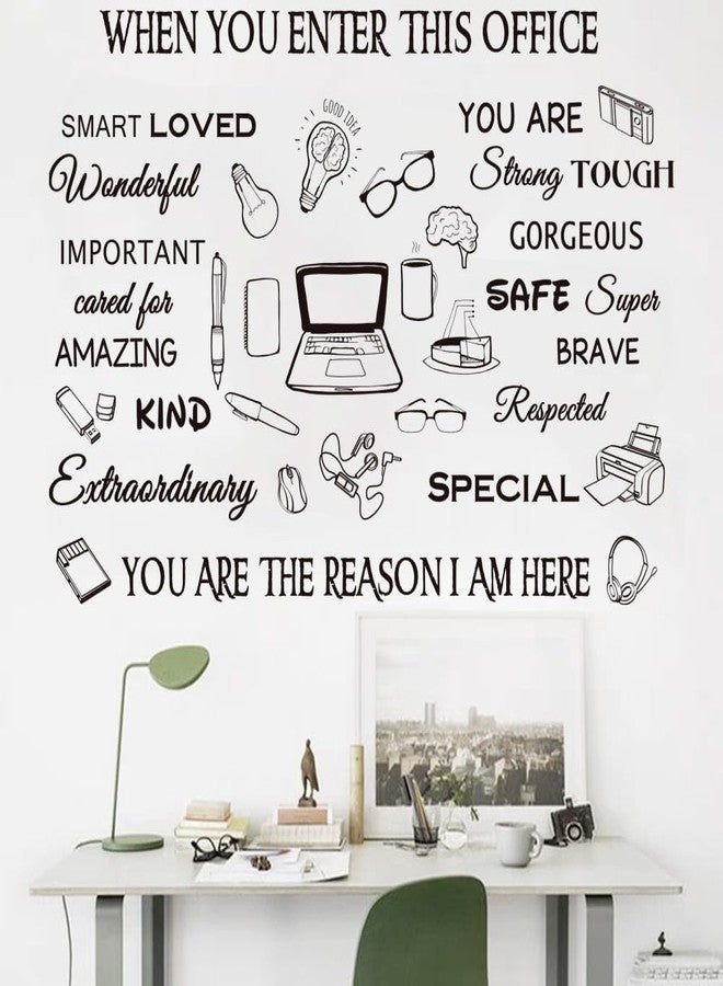 Datesno Office Inspirational Wall Decals Positive Sayings Peel and Stick Vinyl Quotes Wall Decor Motivational Teamwork Company Wall Art for Bedroom Study Office Wall Stickers and Murals Decor - Image 2