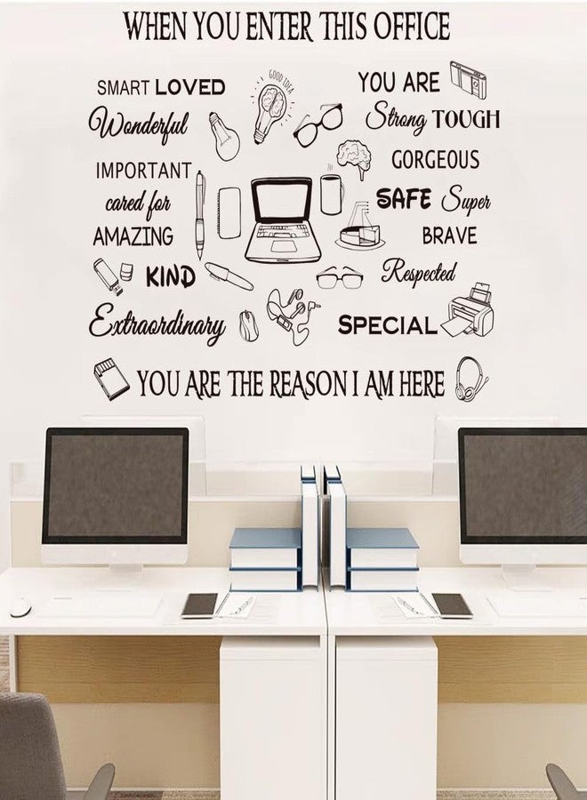 Datesno Office Inspirational Wall Decals Positive Sayings Peel and Stick Vinyl Quotes Wall Decor Motivational Teamwork Company Wall Art for Bedroom Study Office Wall Stickers and Murals Decor - Image 3