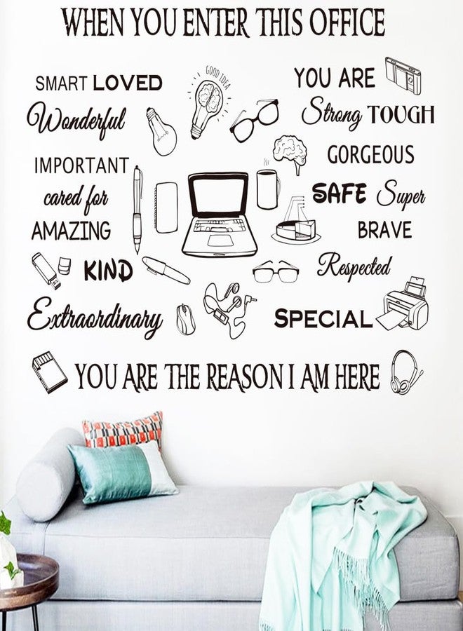 Datesno Office Inspirational Wall Decals Positive Sayings Peel and Stick Vinyl Quotes Wall Decor Motivational Teamwork Company Wall Art for Bedroom Study Office Wall Stickers and Murals Decor - Image 4