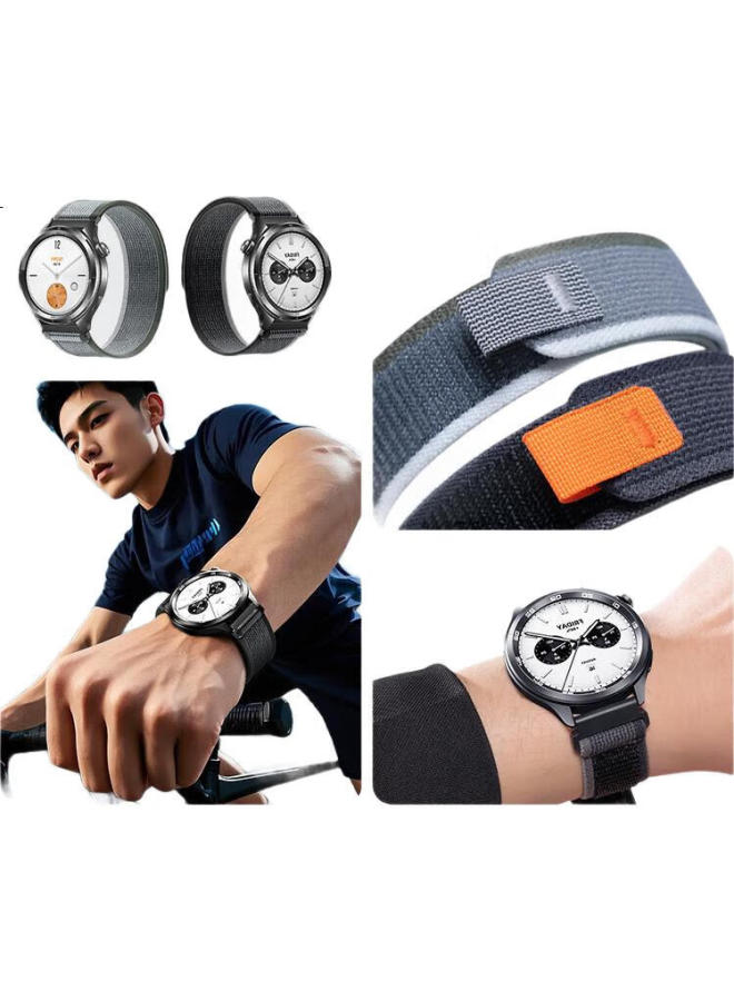 Canghua سوار ساعة من النايلون المنسوج بحلقة لـ Xiaomi Watch S4/s3/s1/s2، Xiaomi Watch S1 Pro/color 2/sport Edition، رمادي - Image 1