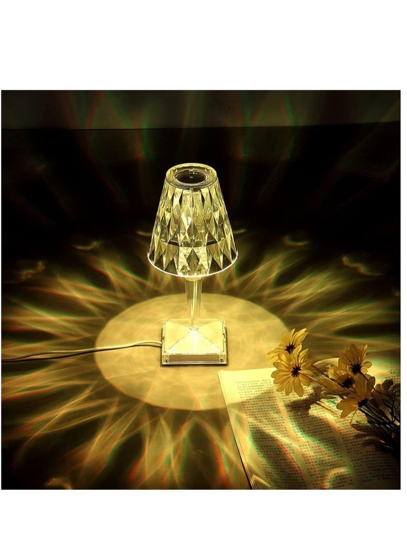 ELTRAZONE Lamp Living Room Elegant Table Lamp with 3 Way Dimmable Color USB-Powered Crystal Diamond Lamp Decorative Light for Living Room Bedroom - Image 1