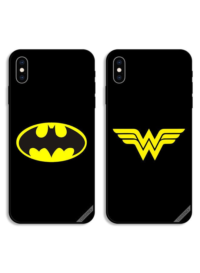 Covernex Two Cases For Apple iPhone X Protective Covers Batman Wonder Woman Couple Case Back Covers - Image 1