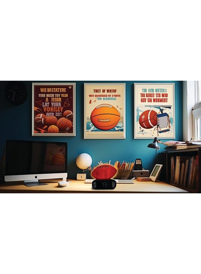LEXiBOOK, American Football - Night Light Alarm Clock, Sounds and Melodies, Backlit LCD Screen, Luminescent, Snooze, Orange/Blue, RL800SO - Image 3