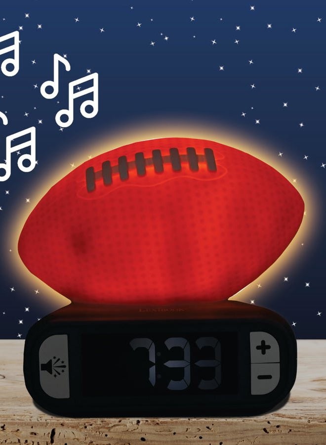 LEXiBOOK, American Football - Night Light Alarm Clock, Sounds and Melodies, Backlit LCD Screen, Luminescent, Snooze, Orange/Blue, RL800SO - Image 2