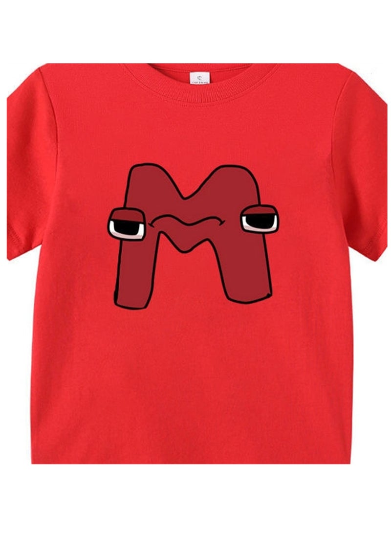 Cartoon Letter Legend 3D digital printing personalized breathable children's T-shirt  - Image 2