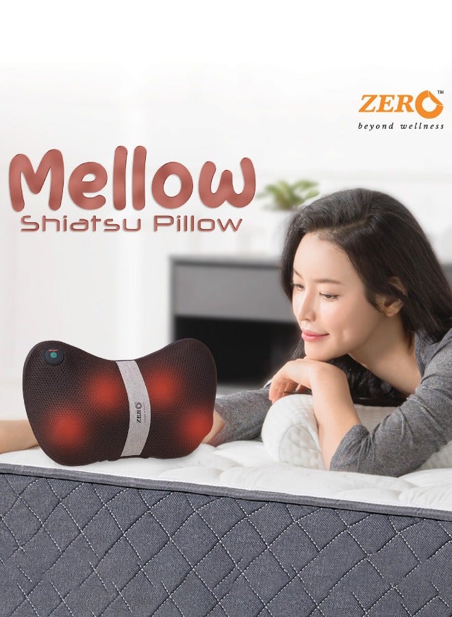 Zero Beyond Wellness ZERO HEALTHCARE Mellow Shiatsu Massage Pillow with Heat Therapy for Neck, Back, and Shoulder Pain Relief, Electric for Relax Muscles Fatigue - Image 1