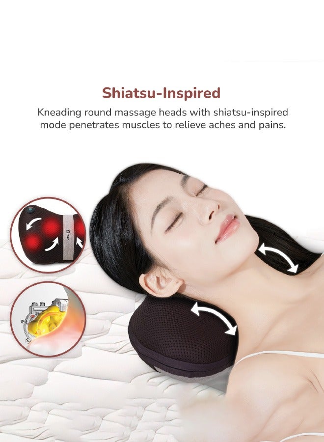 Zero Beyond Wellness ZERO HEALTHCARE Mellow Shiatsu Massage Pillow with Heat Therapy for Neck, Back, and Shoulder Pain Relief, Electric for Relax Muscles Fatigue - Image 2