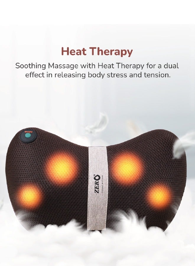 Zero Beyond Wellness ZERO HEALTHCARE Mellow Shiatsu Massage Pillow with Heat Therapy for Neck, Back, and Shoulder Pain Relief, Electric for Relax Muscles Fatigue - Image 3