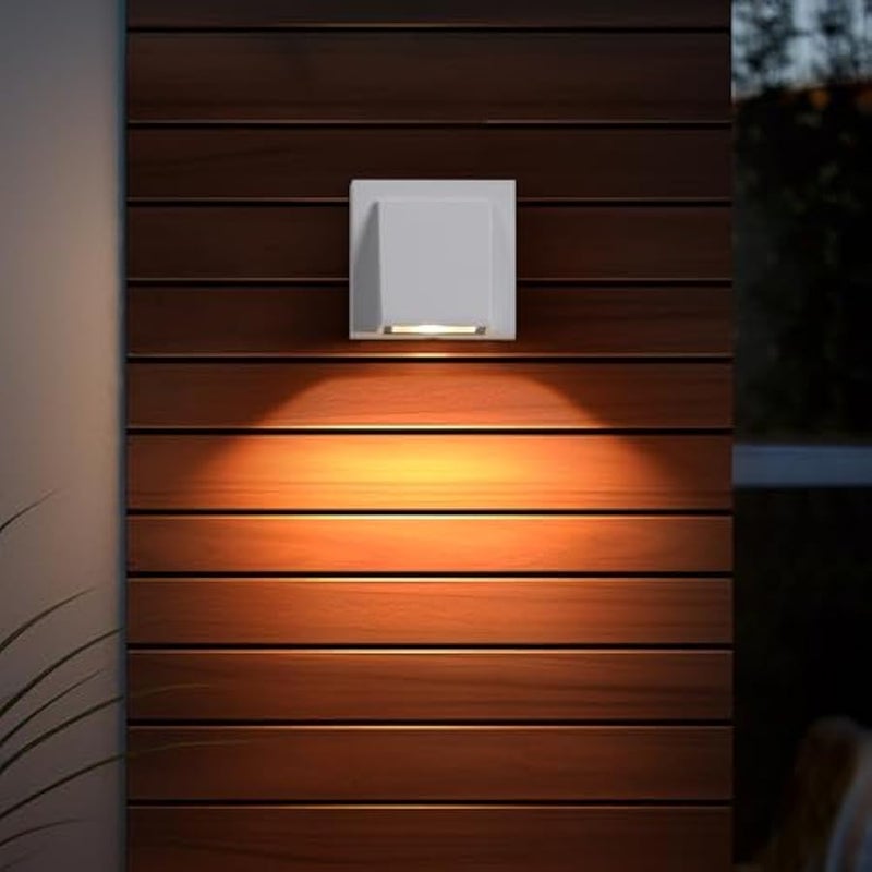 V.nice Modern LED Wall Light Fixture Indoor Outdoor, White Aluminum Down Light, IP65 Waterproof, 3000K Warm White Wall Sconce for Hallway Porch Balcony Bedroom Staircase Garden Lighting - Image 2