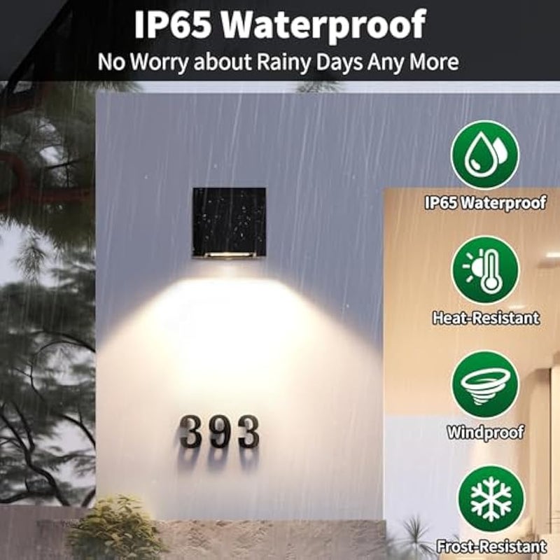 V.nice Modern LED Wall Light Fixture Indoor Outdoor, White Aluminum Down Light, IP65 Waterproof, 3000K Warm White Wall Sconce for Hallway Porch Balcony Bedroom Staircase Garden Lighting - Image 4