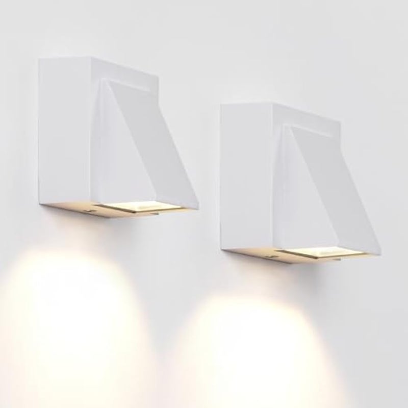 V.nice Modern LED Wall Light Fixture Indoor Outdoor, White Aluminum Down Light, IP65 Waterproof, 3000K Warm White Wall Sconce for Hallway Porch Balcony Bedroom Staircase Garden Lighting - Image 3