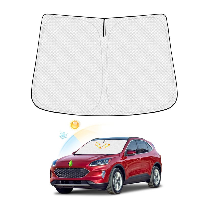 Canvcle Windshield Sun Shade for 2020-2025 2026 Ford Escape Accessories Thicken 6-Layer Foldable Front Window Sunshade Sun Visor Protector Block UV Rays Keep Vehicle Cool - Image 1