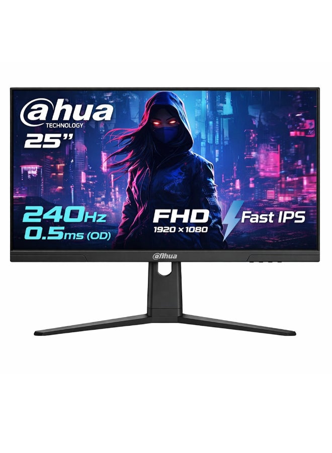 Dahua 24.5" (LM25-E241B) FHD IPS Gaming Monitor, 240Hz Refresh Rate, 0.5ms Response Time, Adaptive Sync Black - Image 1