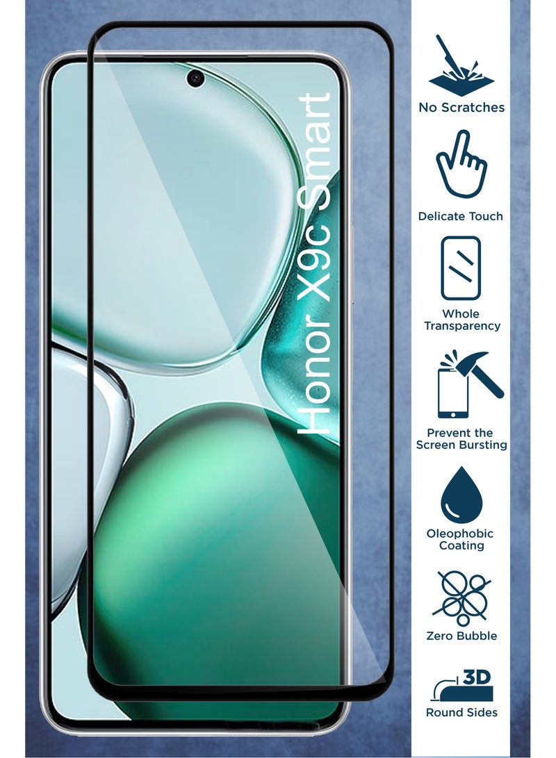 general Honor X9c Smart - Tempered Glass Screen Protector - Delicate Touch , Higher Transparency , Easy to Install ,Anti-scratch and Bubble-free Screen Protector - Black - Image 3